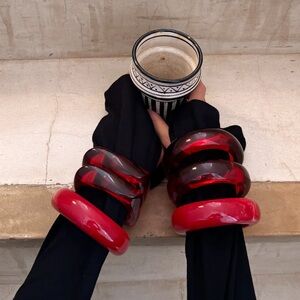 Luv Aj Bold Red Bracelet Set